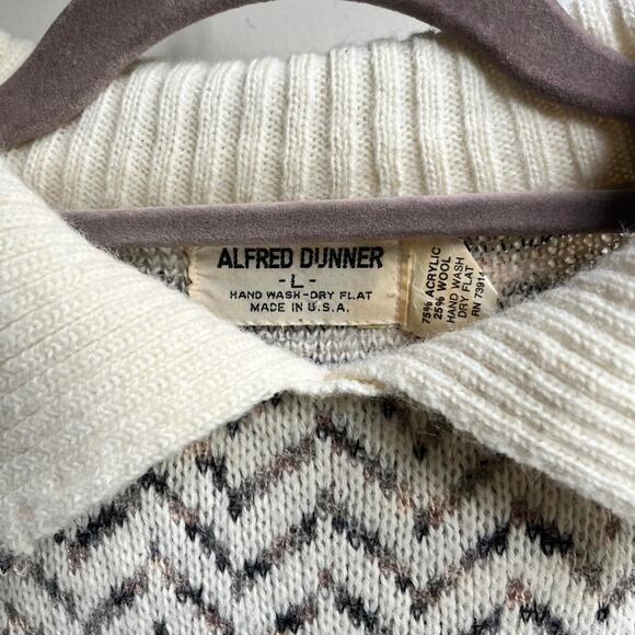 Vintage Alfred Dunner Chevron Sweater with Collar - Picture 3 of 5